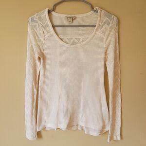 Women's Cream Long Sleeve Top